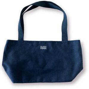Eileen Fisher Large Canvas Tote Bag black travel overnight weekend bag NEW